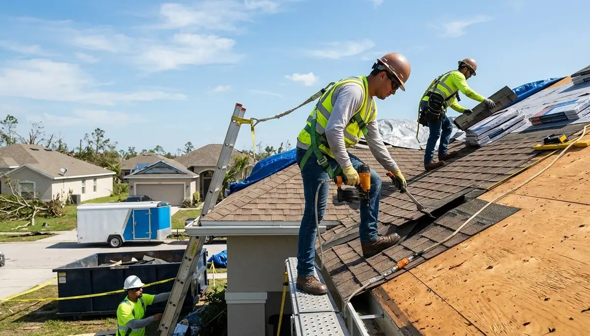 Storm damage restoration crew in Port St. Lucie, FL responding to hurricane flooding and water damage