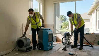 Water damage restoration team in Port St. Lucie, FL responding to a residential water emergency