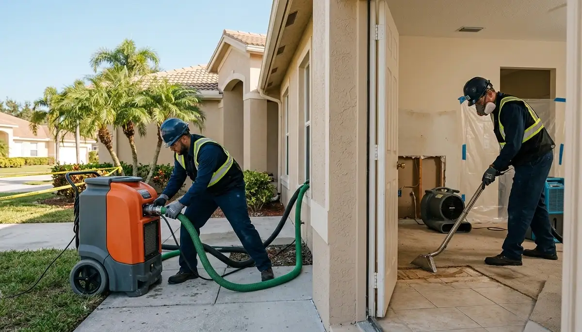 Water damage restoration team serving Port St. Lucie, FL for emergency cleanup and repairs